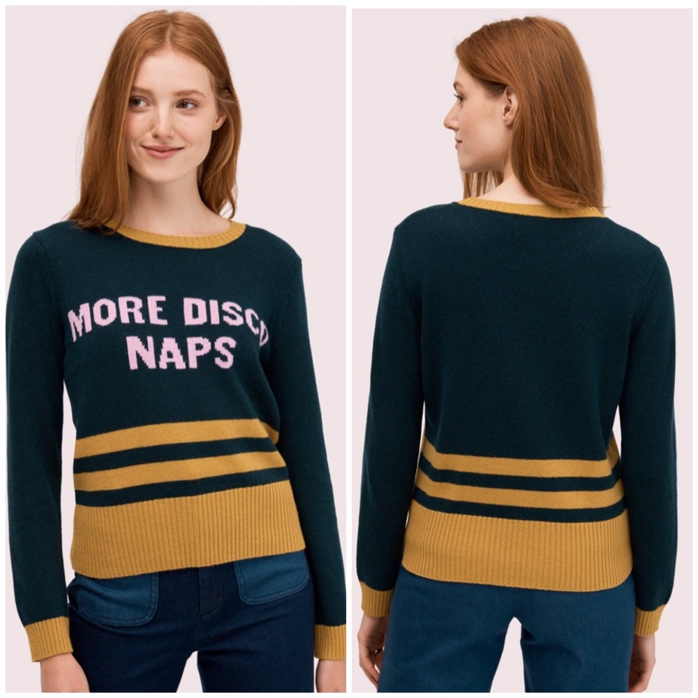 Kate Spade “More Disco Naps” crew neck sweater size medium